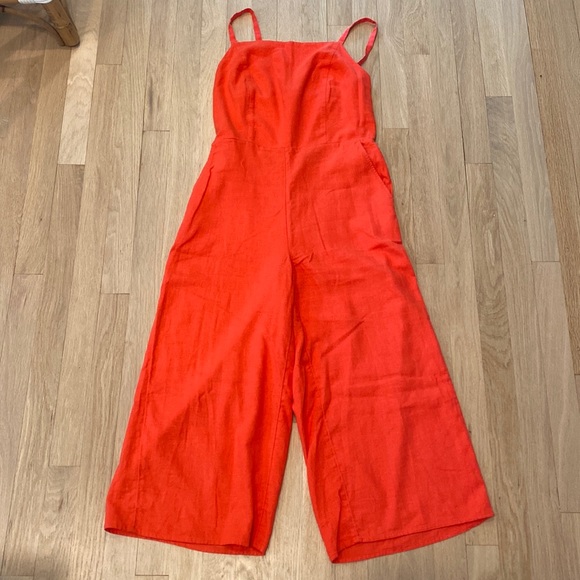 Old Navy Pants & Jumpsuits Old Navy Red Linen Jumpsuit Poshmark